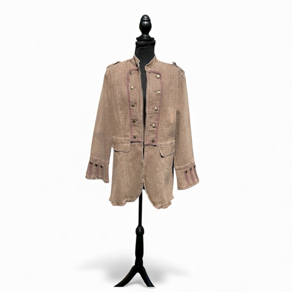 Women's Tan Military Style Suit including jacket S L pants size 10T by D Gilman